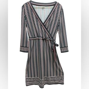 Max Studio black and red faux wrap dress size S